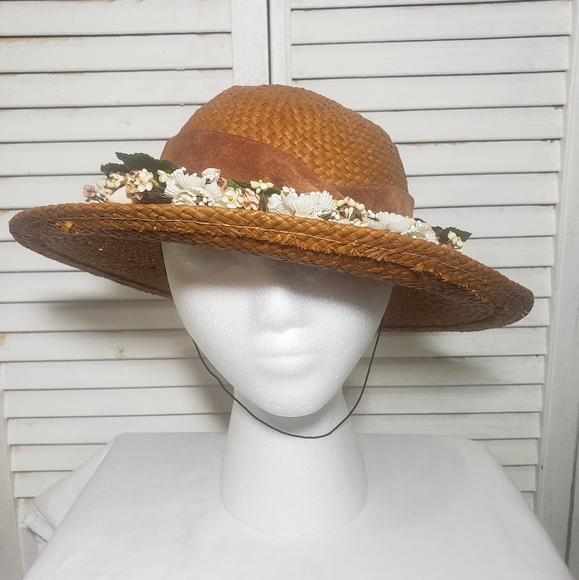Vtg Whittall & Javits Brown Straw Hat main image 6